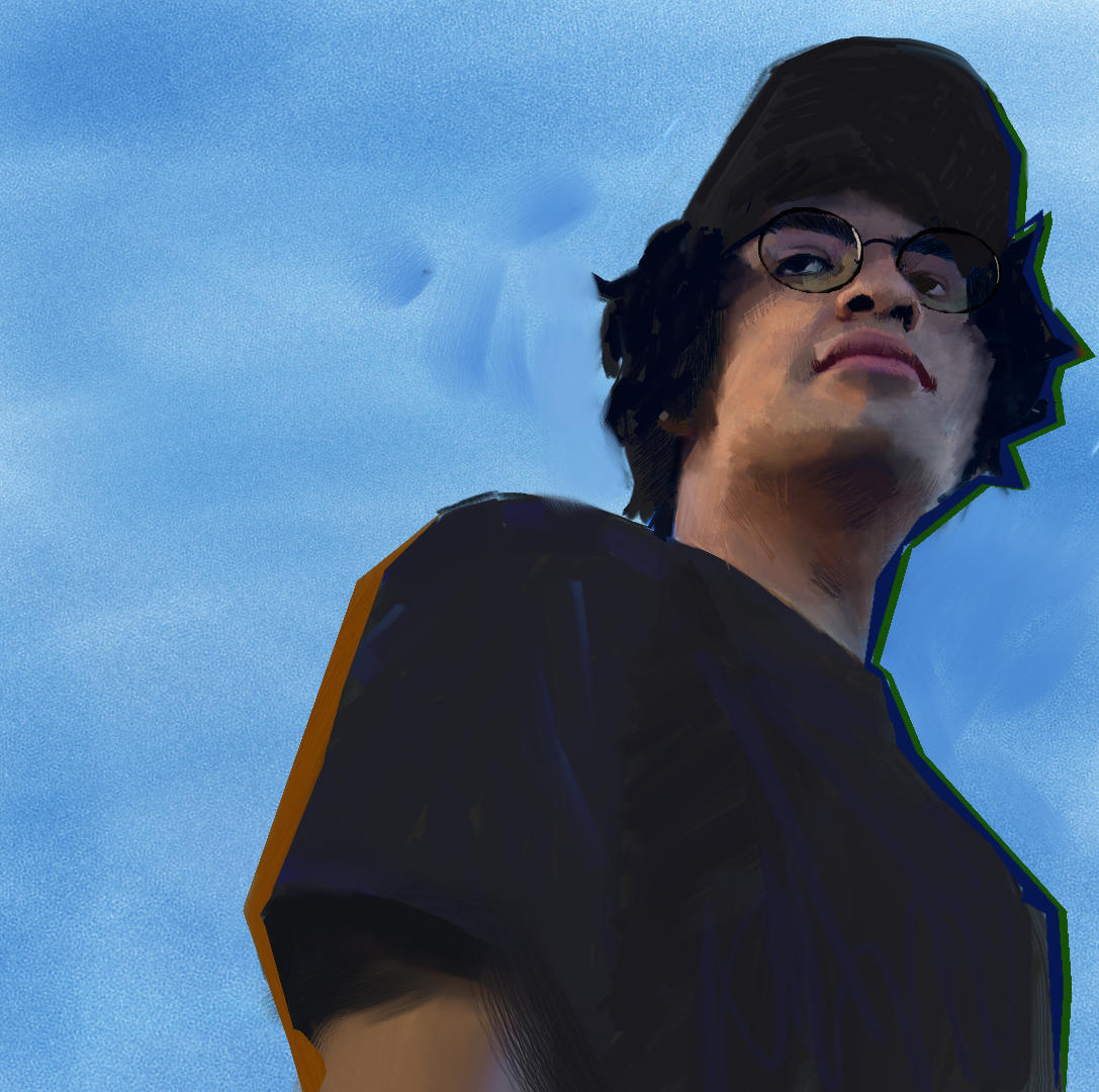 A self portrait of the site's owner (Kevin), painted digitally in a traditional style